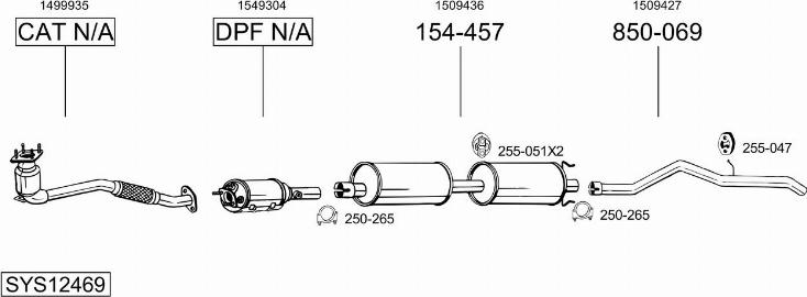 Bosal SYS12469 - Система выпуска ОГ autosila-amz.com