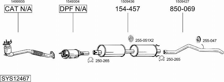 Bosal SYS12467 - Система выпуска ОГ autosila-amz.com