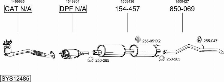 Bosal SYS12485 - Система выпуска ОГ autosila-amz.com