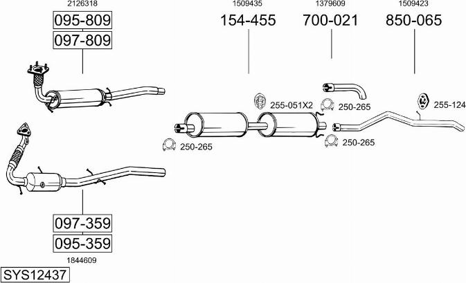 Bosal SYS12437 - Система выпуска ОГ autosila-amz.com