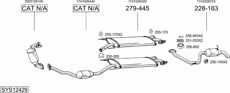 Bosal SYS12429 - Система выпуска ОГ autosila-amz.com