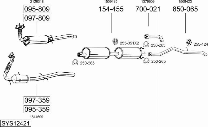 Bosal SYS12421 - Система выпуска ОГ autosila-amz.com