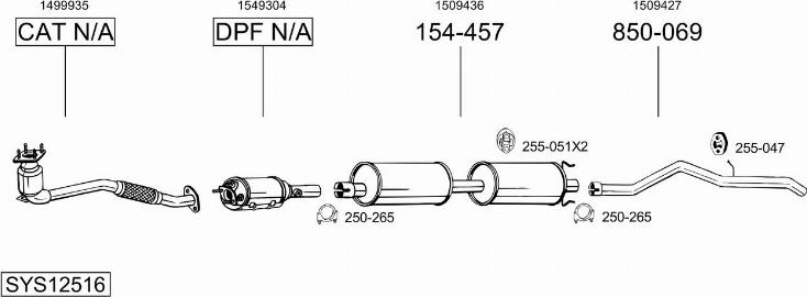 Bosal SYS12516 - Система выпуска ОГ autosila-amz.com