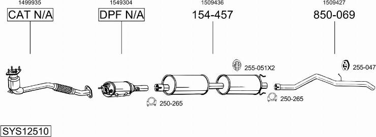 Bosal SYS12510 - Система выпуска ОГ autosila-amz.com