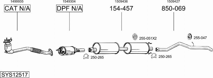 Bosal SYS12517 - Система выпуска ОГ autosila-amz.com