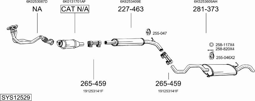 Bosal SYS12529 - Система выпуска ОГ autosila-amz.com