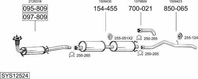 Bosal SYS12524 - Система выпуска ОГ autosila-amz.com