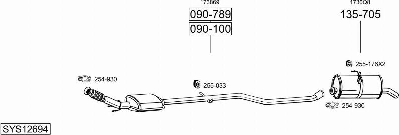 Bosal SYS12694 - Система выпуска ОГ autosila-amz.com