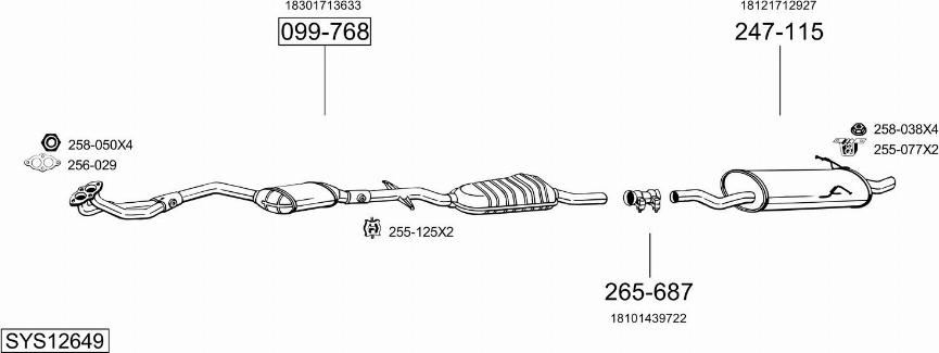 Bosal SYS12649 - Система выпуска ОГ autosila-amz.com