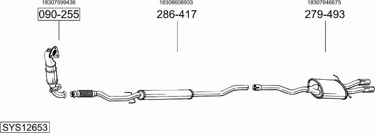 Bosal SYS12653 - Система выпуска ОГ autosila-amz.com