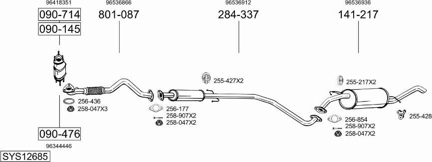 Bosal SYS12685 - Система выпуска ОГ autosila-amz.com