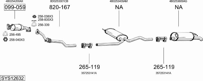 Bosal SYS12632 - Система выпуска ОГ autosila-amz.com