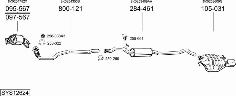 Bosal SYS12624 - Система выпуска ОГ autosila-amz.com