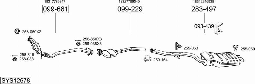 Bosal SYS12678 - Система выпуска ОГ autosila-amz.com