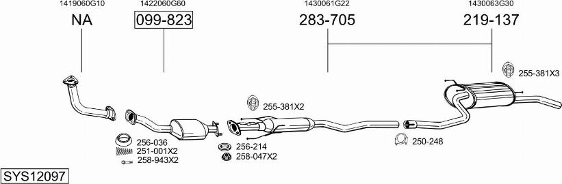 Bosal SYS12097 - Система выпуска ОГ autosila-amz.com