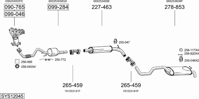 Bosal SYS12045 - Система выпуска ОГ autosila-amz.com