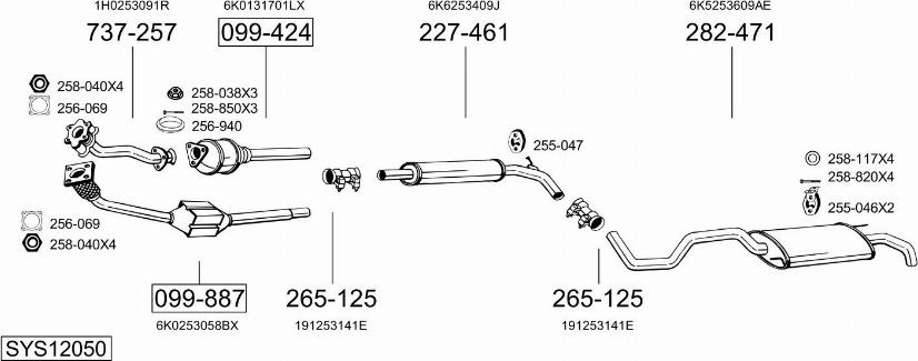 Bosal SYS12050 - Система выпуска ОГ autosila-amz.com