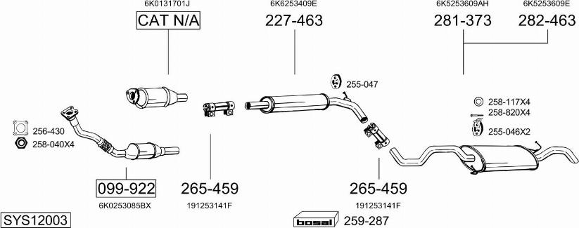 Bosal SYS12003 - Система выпуска ОГ autosila-amz.com