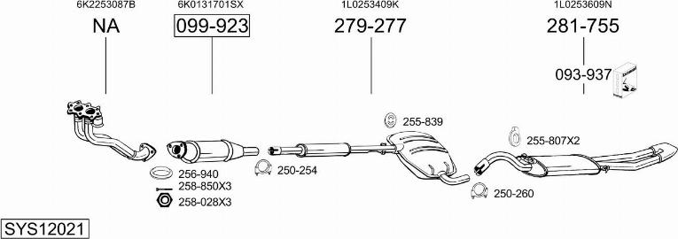 Bosal SYS12021 - Система выпуска ОГ autosila-amz.com