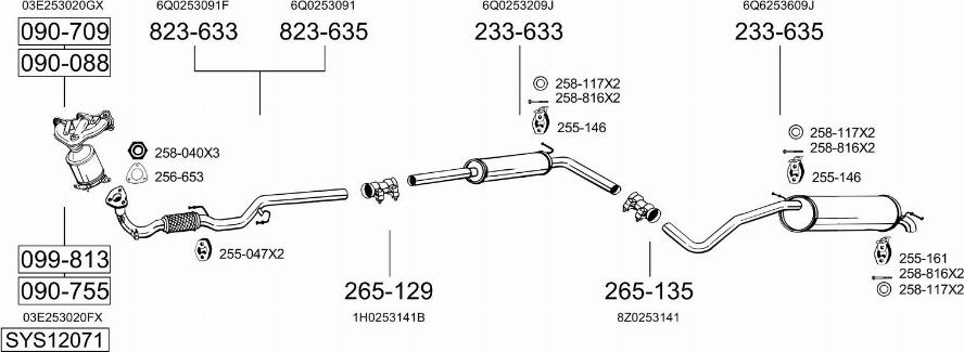 Bosal SYS12071 - Система выпуска ОГ autosila-amz.com