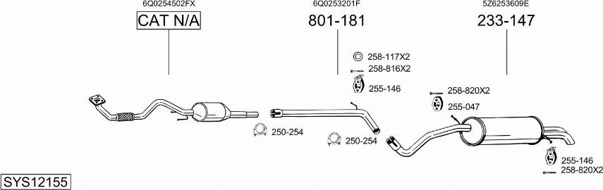 Bosal SYS12155 - Система выпуска ОГ autosila-amz.com