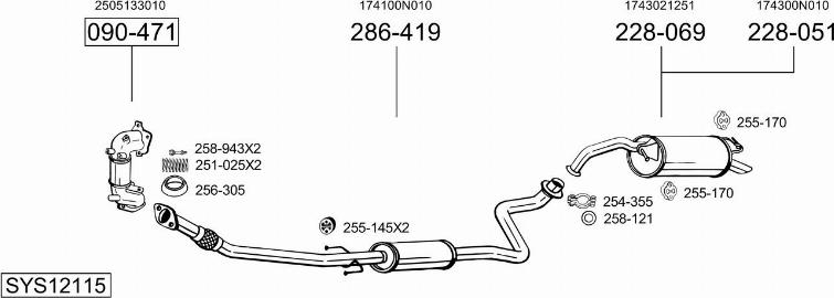 Bosal SYS12115 - Система выпуска ОГ autosila-amz.com