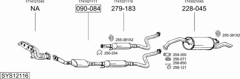 Bosal SYS12116 - Система выпуска ОГ autosila-amz.com