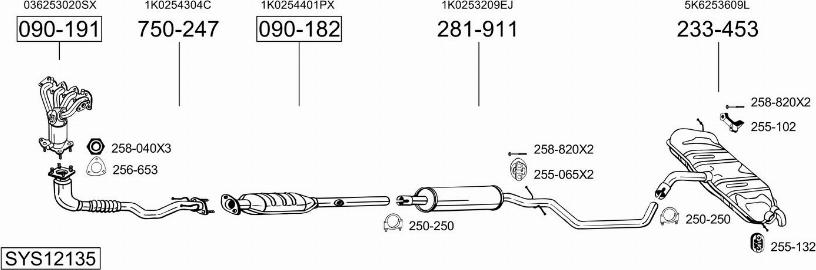 Bosal SYS12135 - Система выпуска ОГ autosila-amz.com