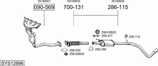 Bosal SYS12896 - Система выпуска ОГ autosila-amz.com