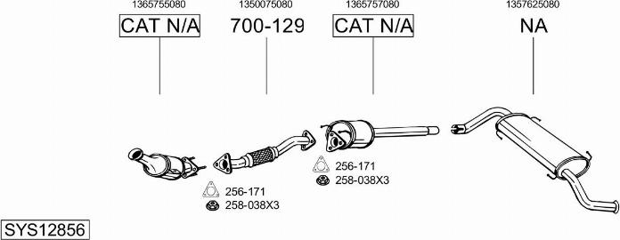 Bosal SYS12856 - Система выпуска ОГ autosila-amz.com