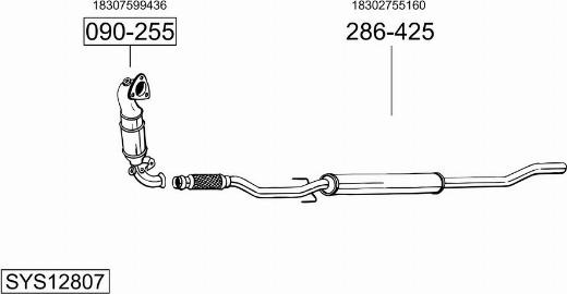 Bosal SYS12807 - Система выпуска ОГ autosila-amz.com
