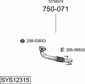 Bosal SYS12315 - Система выпуска ОГ autosila-amz.com