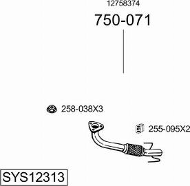 Bosal SYS12313 - Система выпуска ОГ autosila-amz.com