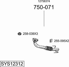 Bosal SYS12312 - Система выпуска ОГ autosila-amz.com