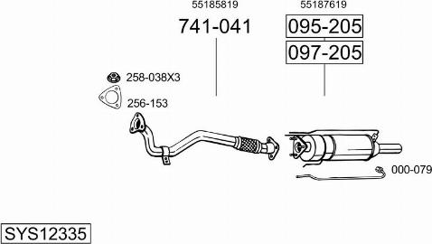 Bosal SYS12335 - Система выпуска ОГ autosila-amz.com