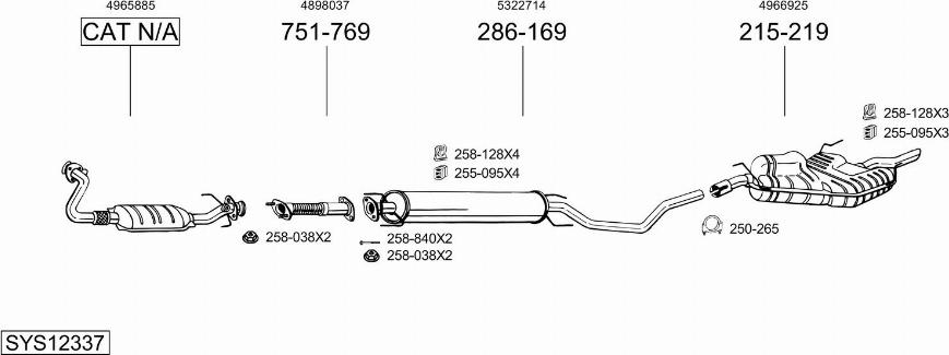 Bosal SYS12337 - Система выпуска ОГ autosila-amz.com