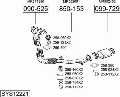 Bosal SYS12221 - Система выпуска ОГ autosila-amz.com