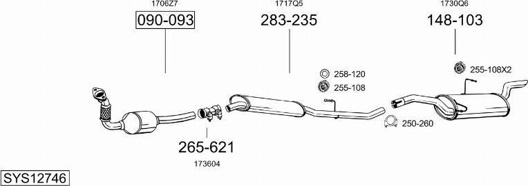 Bosal SYS12746 - Система выпуска ОГ autosila-amz.com