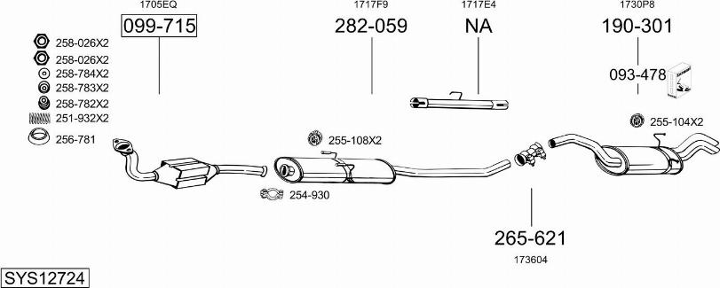 Bosal SYS12724 - Система выпуска ОГ autosila-amz.com