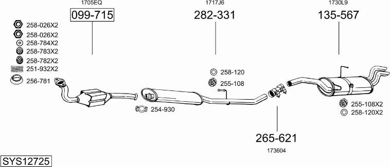 Bosal SYS12725 - Система выпуска ОГ autosila-amz.com