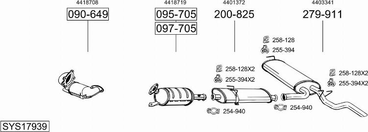 Bosal SYS17939 - Система выпуска ОГ autosila-amz.com