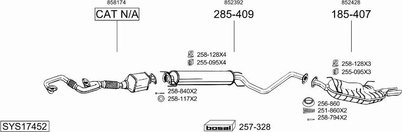 Bosal SYS17452 - Система выпуска ОГ autosila-amz.com
