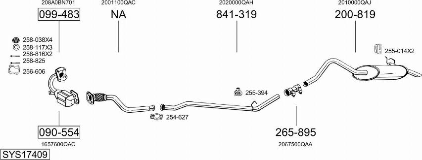 Bosal SYS17409 - Система выпуска ОГ autosila-amz.com