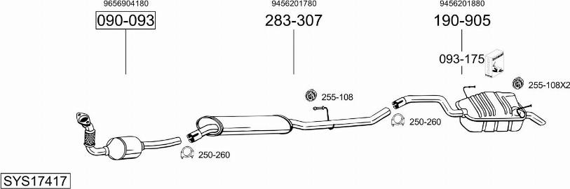 Bosal SYS17417 - Система выпуска ОГ autosila-amz.com