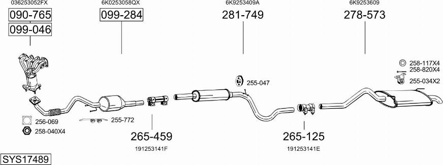 Bosal SYS17489 - Система выпуска ОГ autosila-amz.com