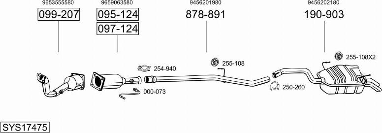 Bosal SYS17475 - Система выпуска ОГ autosila-amz.com