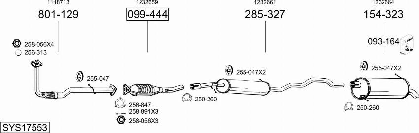 Bosal SYS17553 - Система выпуска ОГ autosila-amz.com