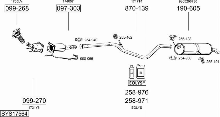 Bosal SYS17564 - Система выпуска ОГ autosila-amz.com