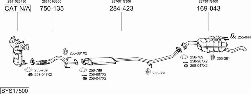 Bosal SYS17500 - Система выпуска ОГ autosila-amz.com