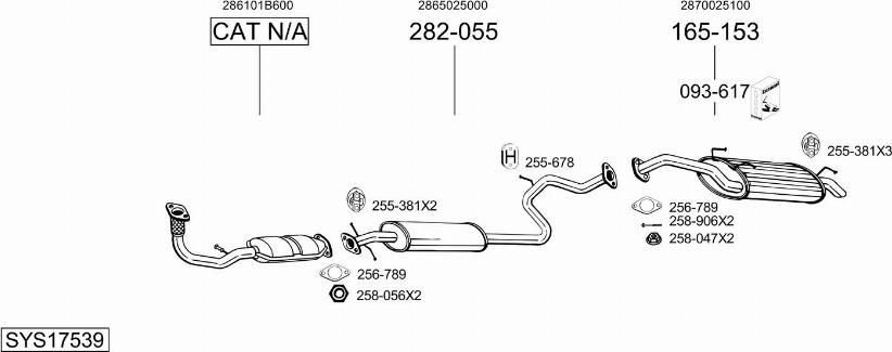 Bosal SYS17539 - Система выпуска ОГ autosila-amz.com